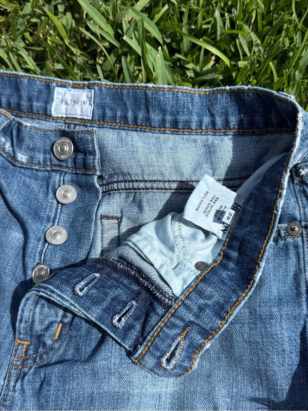 Hudson Distressed Denim Cutoff Shorts - Picture 4 of 5